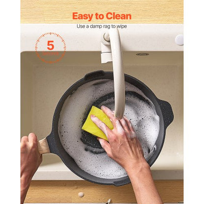 17-piece pots and pans Granite Nonstick Cookware Set Black | EU