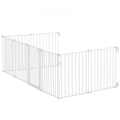Babygrind 45 cm extra bred 61 cm hög 8-panels vikbar hundgrind vit |  EU