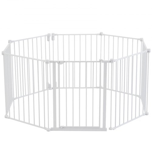 Babygrind 45 cm extra bred 61 cm hög 8-panels vikbar hundgrind vit |  EU