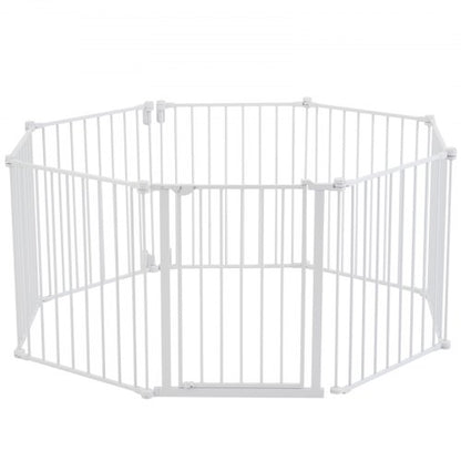 Babygrind 45 cm extra bred 61 cm hög 8-panels vikbar hundgrind vit |  EU