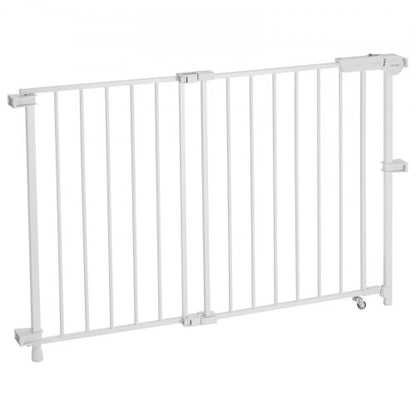 Babygrind 69-102 cm justerbar bredd 68 cm hög hundgrind vit |  EU