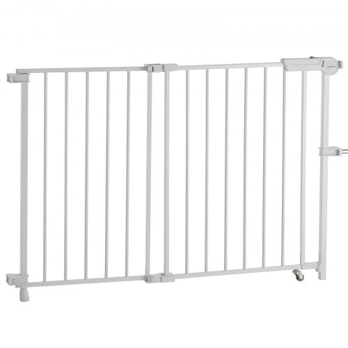 Babygrind 69-102 cm justerbar bredd 68 cm hög hundgrind vit |  EU