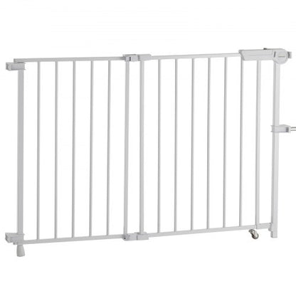Babygrind 69-102 cm justerbar bredd 68 cm hög hundgrind vit |  EU