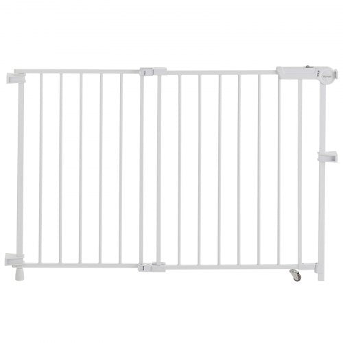 Babygrind 69-102 cm justerbar bredd 68 cm hög hundgrind vit |  EU