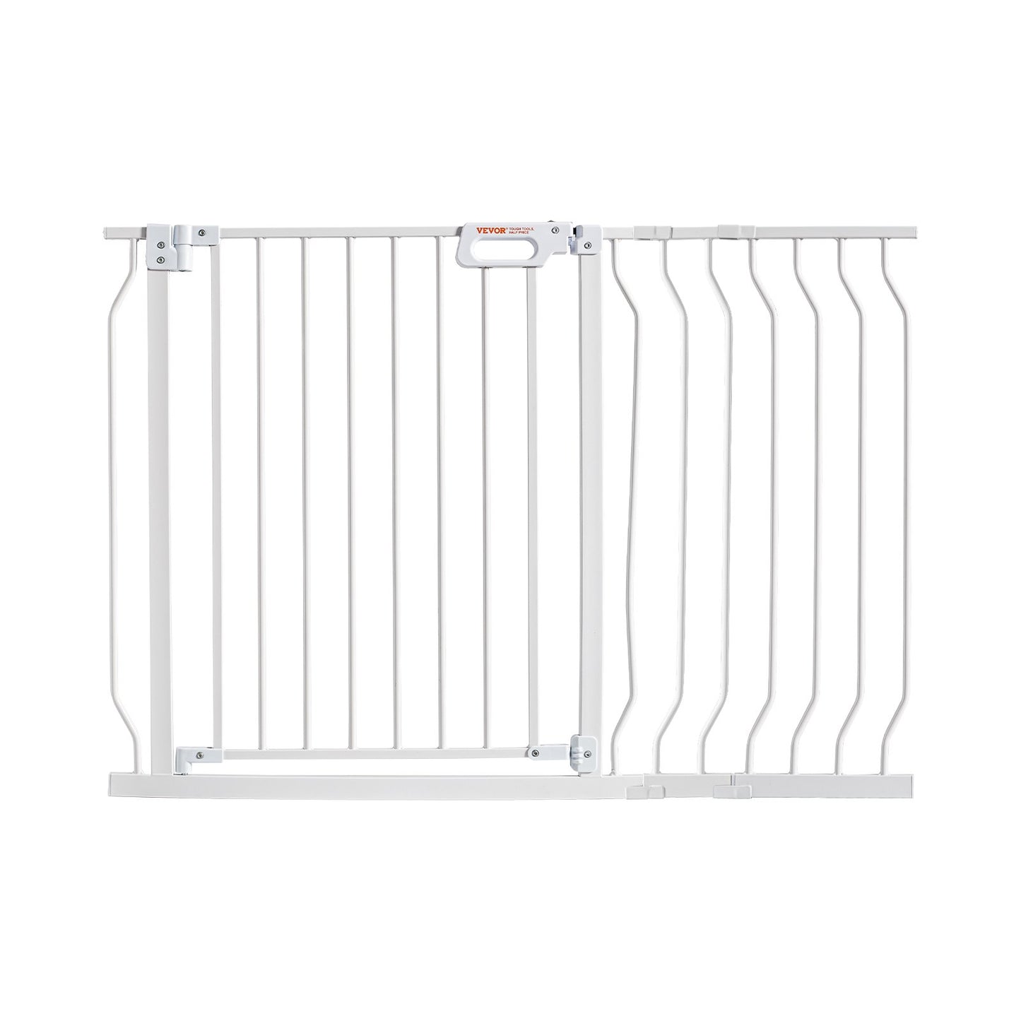 Baby Gate, 29.5"-48.4" Extra Wide, 30" High, Dog Gate for Stairs Doorways and Houses, Easy Step Walk Thru Auto Close Baby Gate Pet Security Gate with Pressure Mounting Kit and Wall Mounting Kit, White