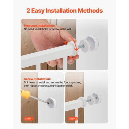 Baby gate 66-102 cm adjustable width 91 cm high dog gate white | EU