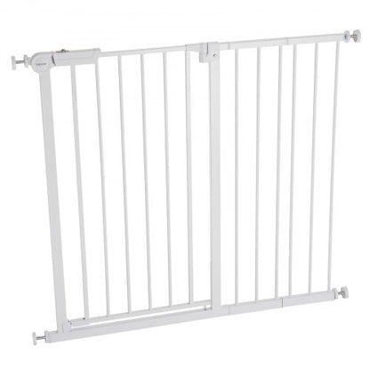 Baby gate 66-102 cm adjustable width 91 cm high dog gate white | EU