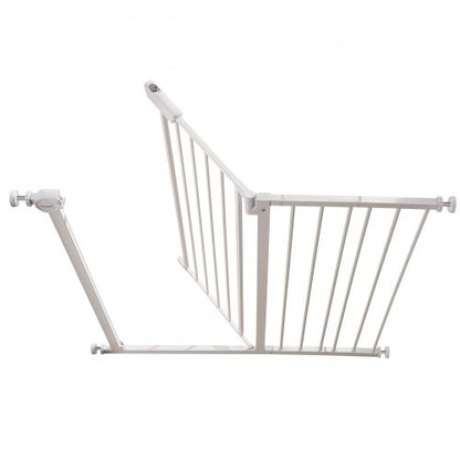 Baby gate 66-102 cm adjustable width 91 cm high dog gate white | EU