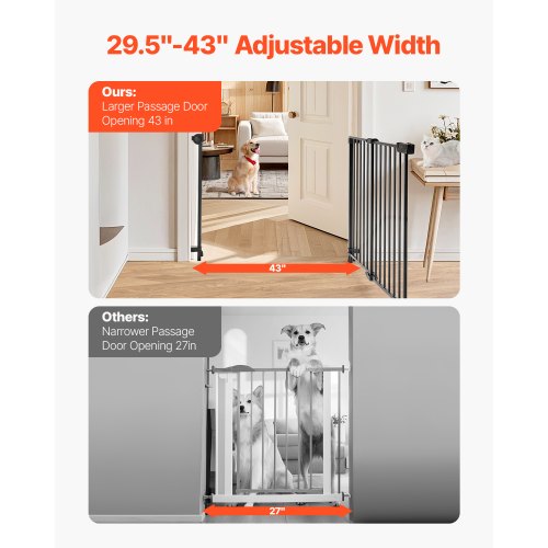 Baby gate 69-102 cm adjustable width 68 cm high dog gate black | EU