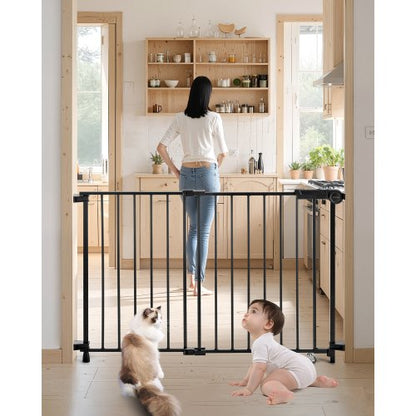 Baby gate 69-102 cm adjustable width 68 cm high dog gate black | EU
