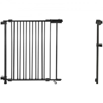 Baby gate 69-102 cm adjustable width 68 cm high dog gate black | EU