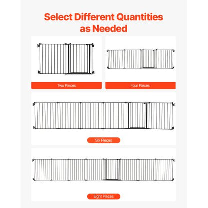 Babygrind 192 tum extra bred 28 tum hög 8-panels vikbar hundgrind svart |  EU