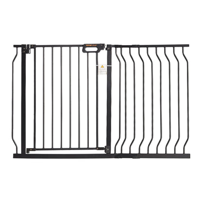 Baby Gate, 29,5"-48,4" extra bred, 30" hög, hundgrind för trappor dörröppningar och hus, Easy Step Walk Thru Auto Close Barnport Pet Security Gate med tryckmonteringssats och väggmonteringssats, svart