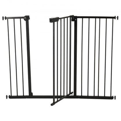 Babygrind 66-122 cm justerbar bredd 91 cm hög hundgrind svart |  EU