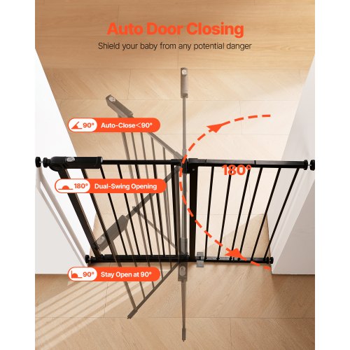 Babygrind 66-102 cm justerbar bredd 91 cm hög hundgrind svart |  EU