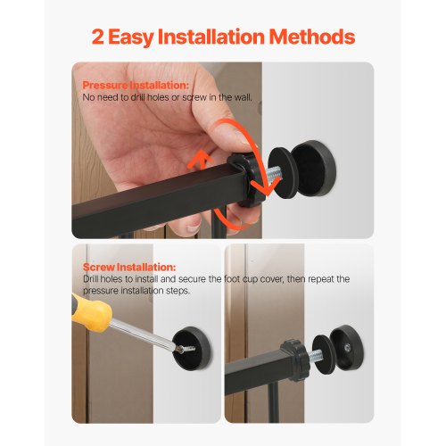 Babygrind 66-102 cm justerbar bredd 91 cm hög hundgrind svart |  EU