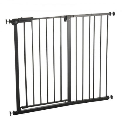 Babygrind 66-102 cm justerbar bredd 91 cm hög hundgrind svart |  EU