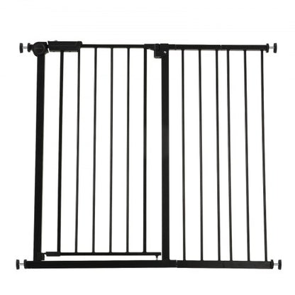 Babygrind 66-102 cm justerbar bredd 91 cm hög hundgrind svart |  EU