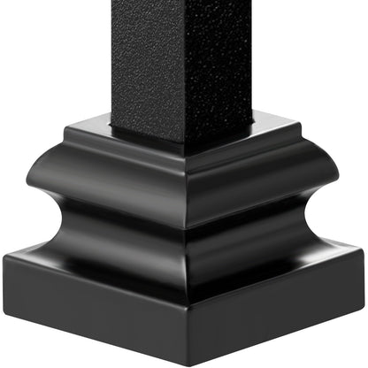 Aluminiumlegering Baluster Sko Trapp Platt Sko med skruvhål för 1/2 Inch Square Scroll Korg Twist Knoge Trappa Balustrar Metall Spindel Räcke, Satin Black (50 st)