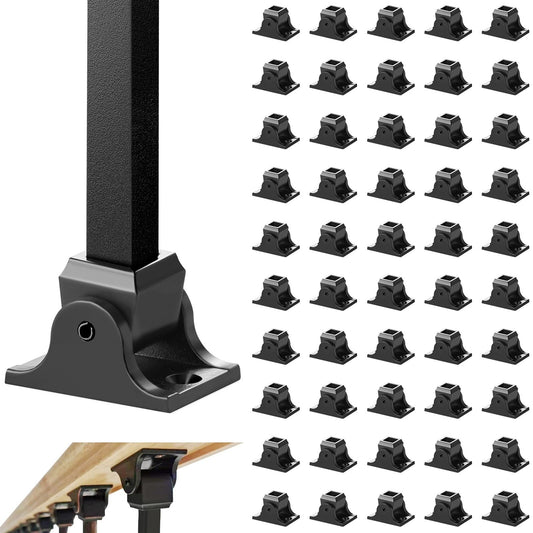 Aluminiumlegering Baluster Skor Fyrkantiga Balusters Baluster Smidesspindlar för trappor Sned Shoes med skruvhål för användning med 1/2 tums trappan Balusters, Spray Coated Black (50 st)