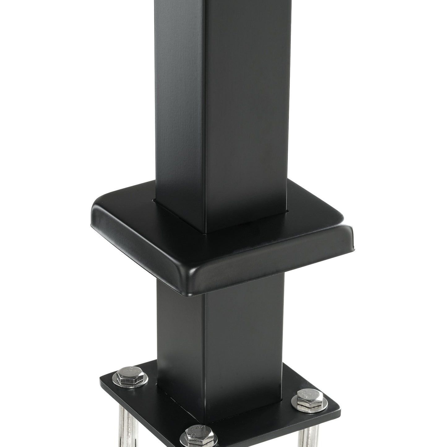 Cable Rail Post, 42 x 1.97 x 1.97", Level Deck Stair Post, Cable Handrail Post Stainless Steel Brushed Finish Deck Railing DIY Picket Without Holes Stair Railing Kit with Mounting Bracket Black