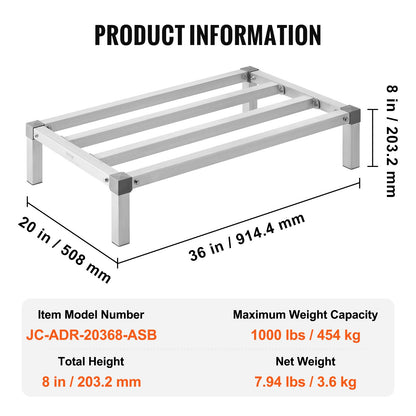 Aluminum Support Stand Stationary Support Stand 36" x 20" x 8" Storage Stand