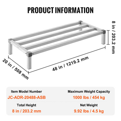 Aluminum Support Stand Stationary Support Stand 48" x 20" x 8" Storage Stand