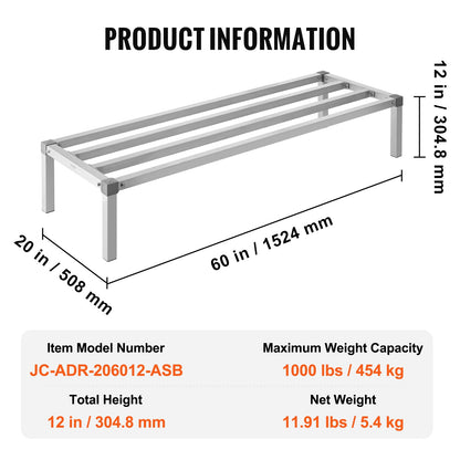 Aluminum Support Stand Stationary Support Stand 60" x 20" x 12" Storage Stand