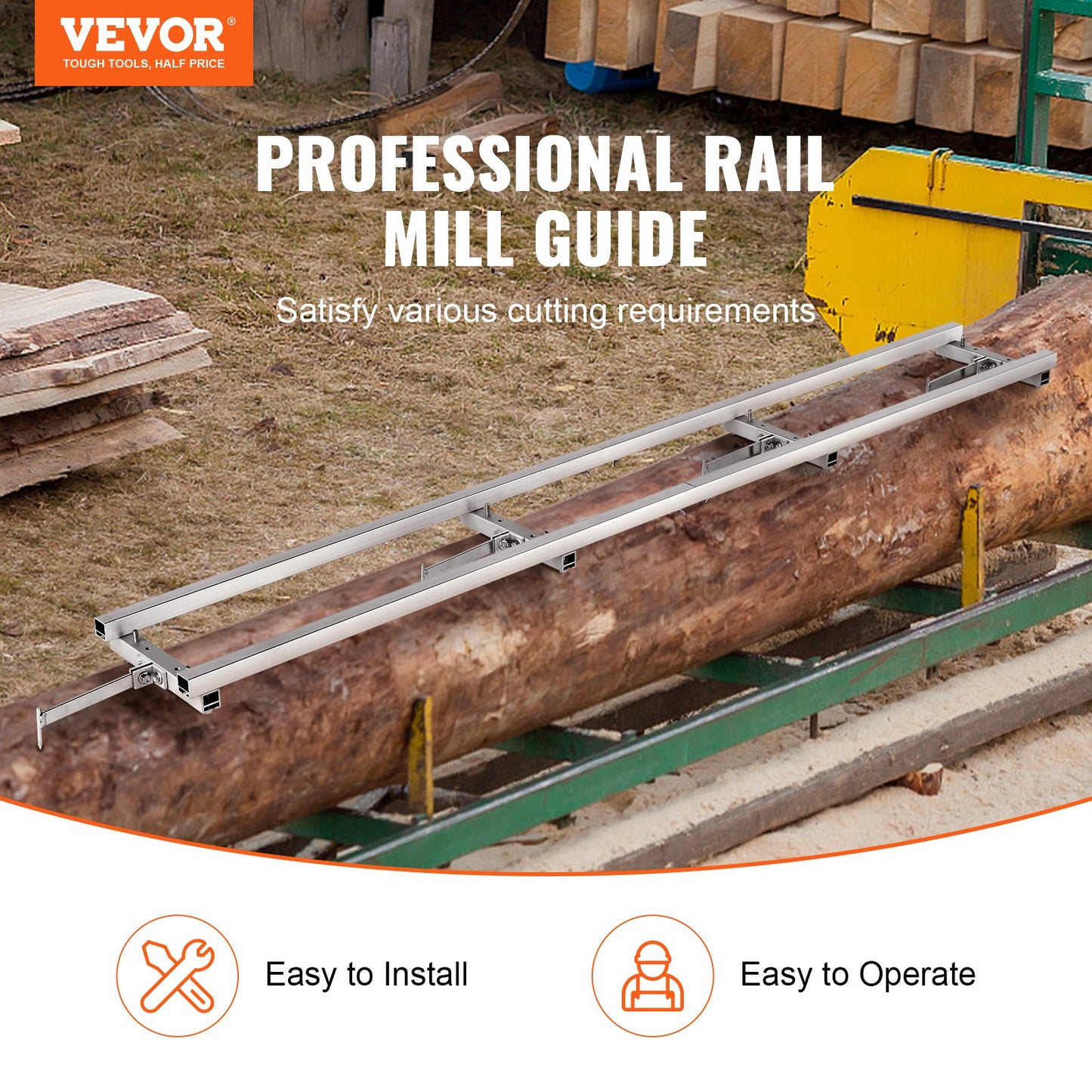 Rail Mill Guide System 9 ft motorsågsfräsning Rail Guide 4 tvärbalkssatser