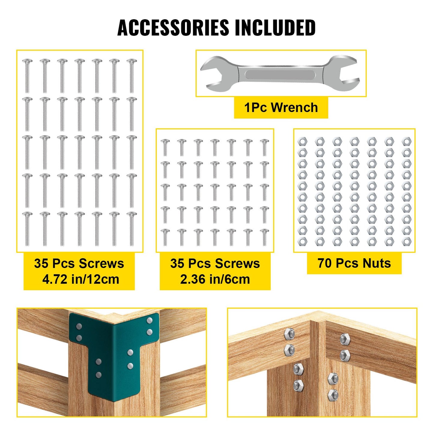 8pcs Workbench Corner Bracket Set 4MM Sturdy Steel Bracket with Hardware Kit