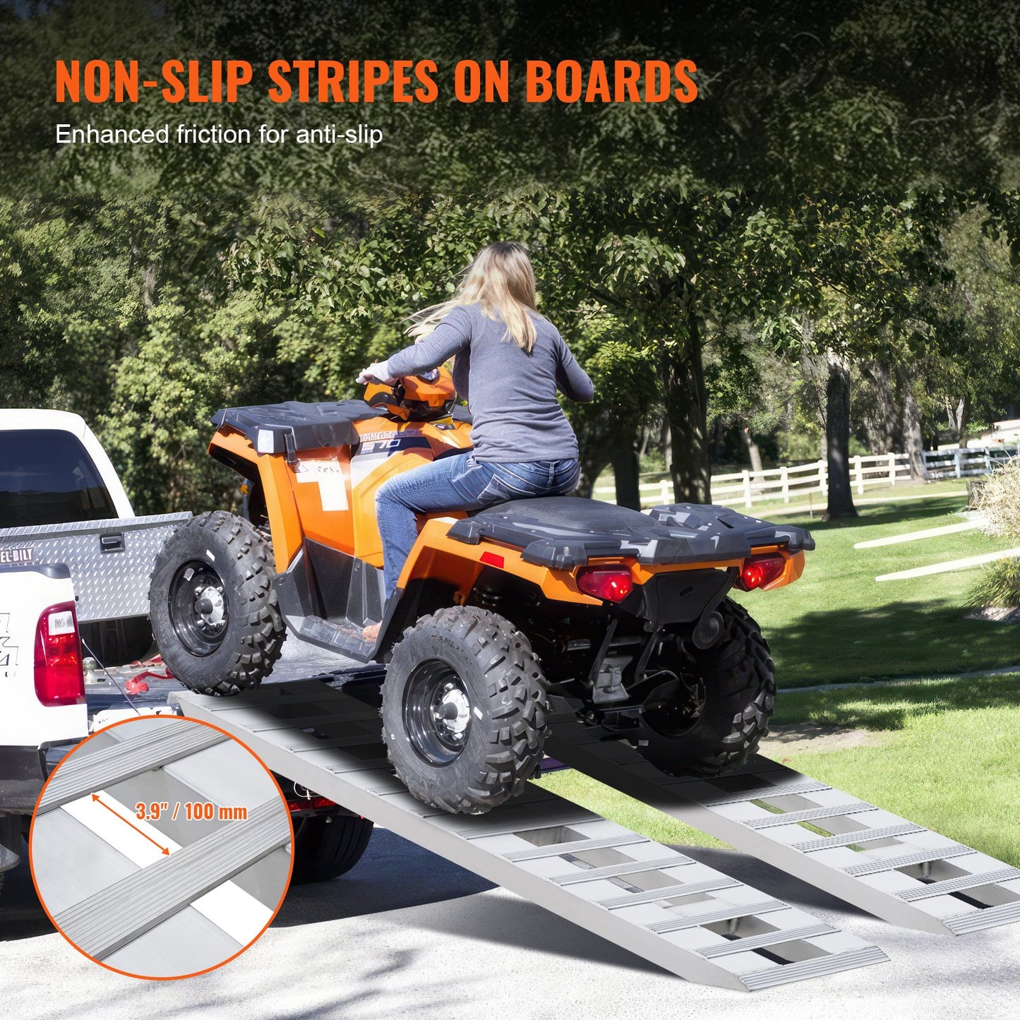 72" x 15" Aluminum Ramps 6000 LBS Capacity Cargo Ramps 2PCS