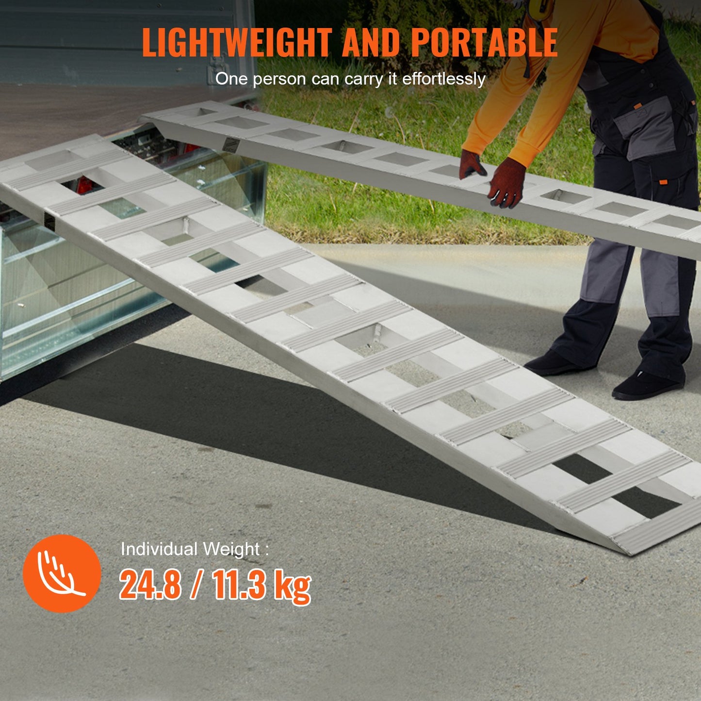 72" x 15" Aluminum Ramps 6000 LBS Capacity Cargo Ramps 2PCS