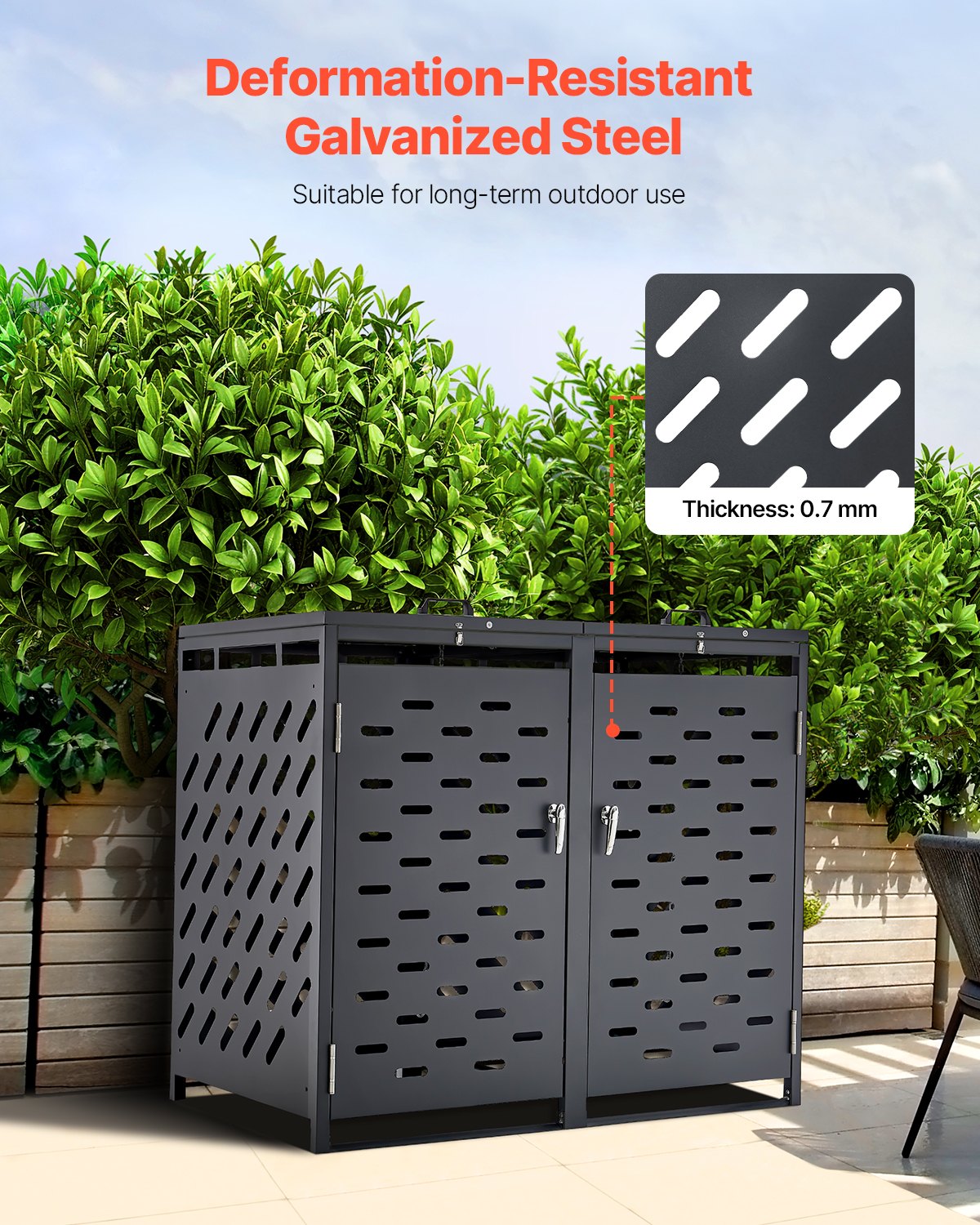 Trash Can Storage Trash Can Storage Shed 2 x 52.79 gal with chain lid