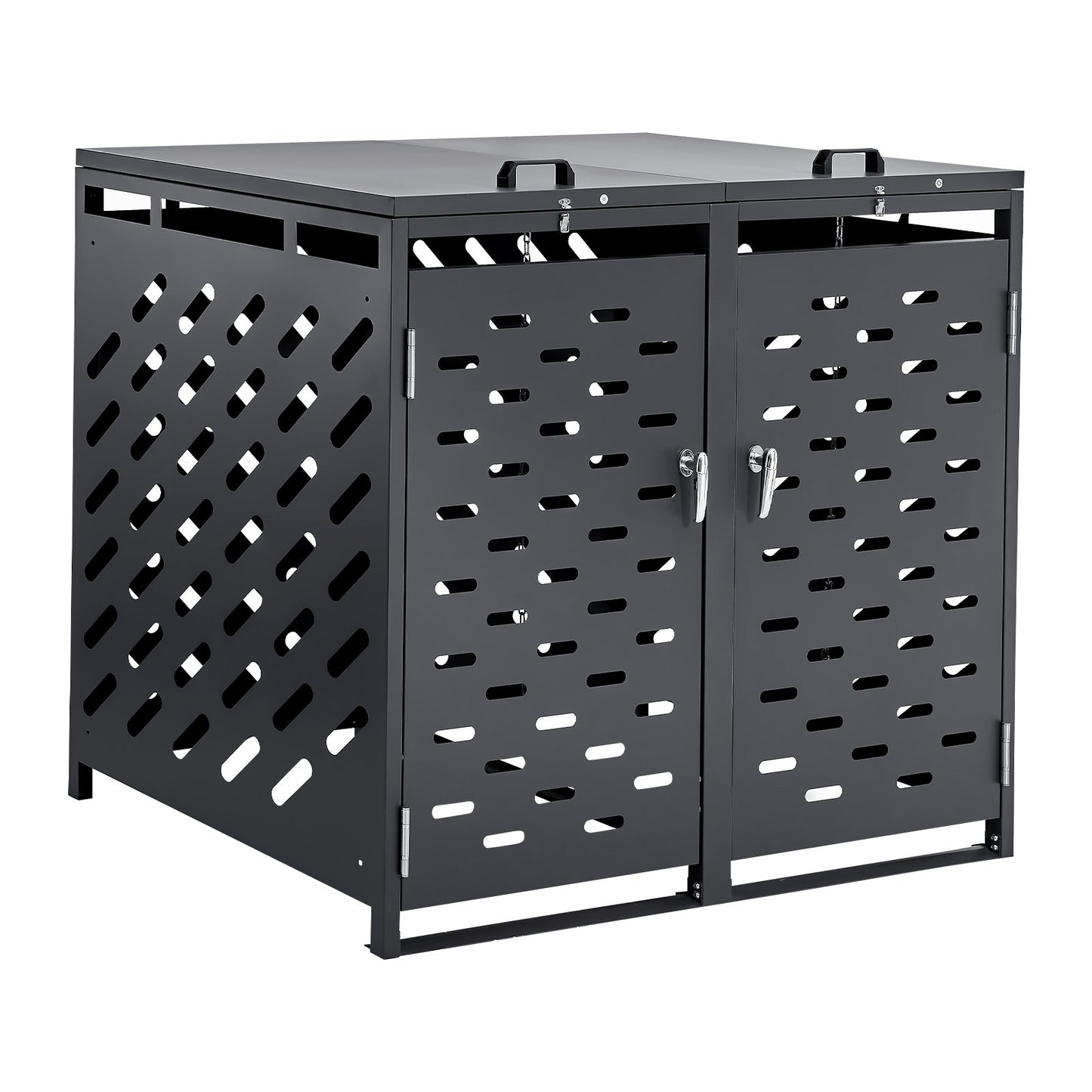 Trash Can Storage Trash Can Storage Shed 2 x 52.79 gal with chain lid