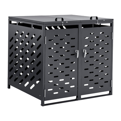 Trash Can Storage Trash Can Storage Shed 2 x 52.79 gal with chain lid