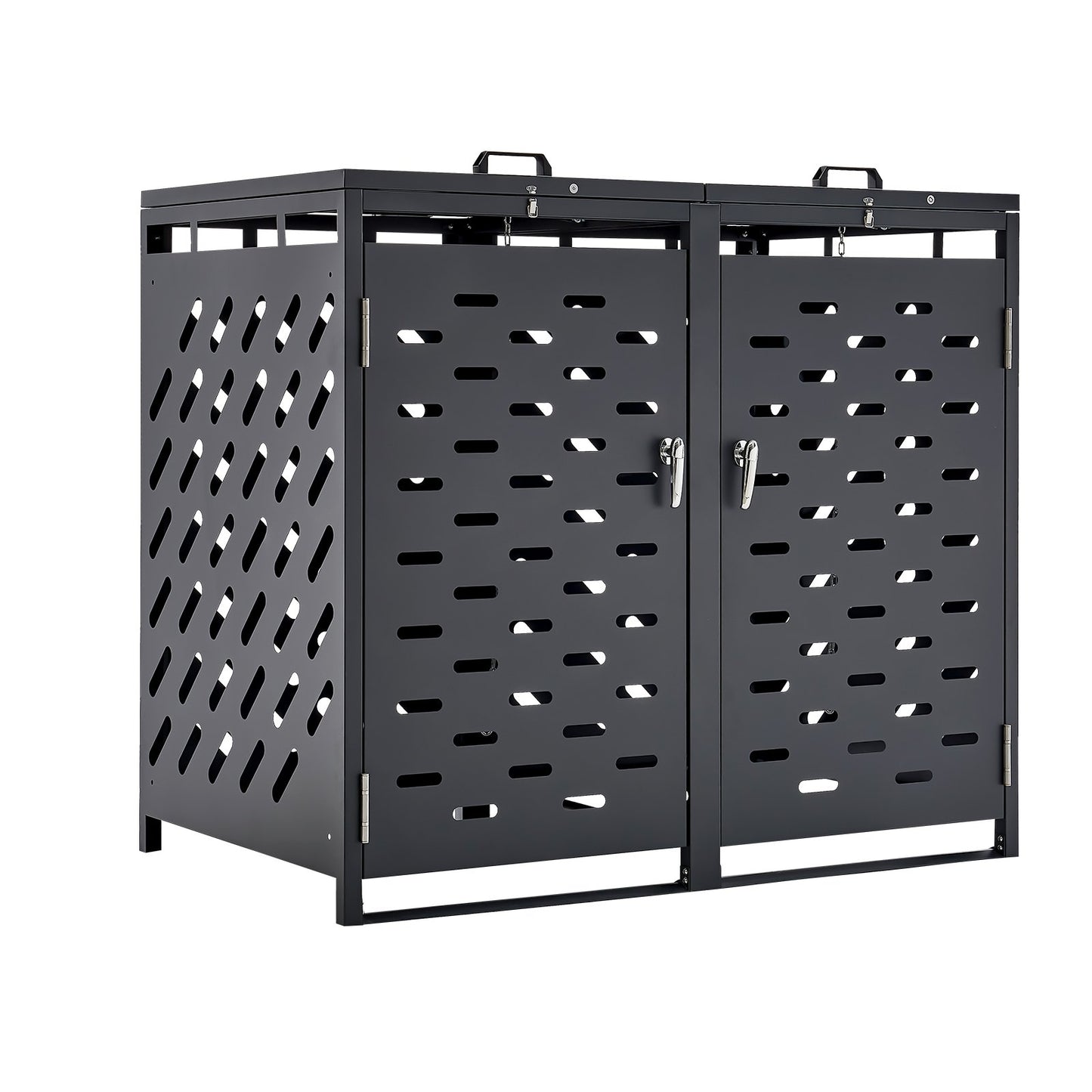 Trash Can Storage Trash Can Storage Shed 2 x 52.79 gal with chain lid