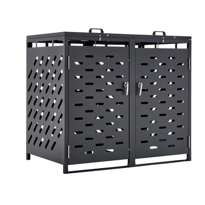 Trash Can Storage Trash Can Storage Shed 2 x 52.79 gal with chain lid