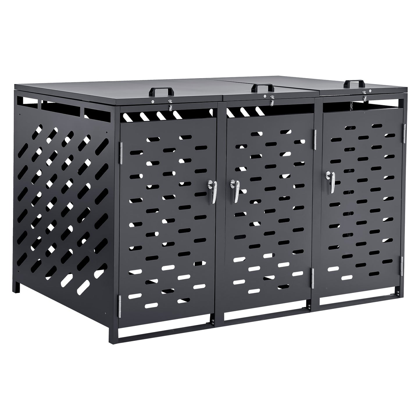 Trash can storage trash can storage shed 3 x 52.79 gal with chain lid