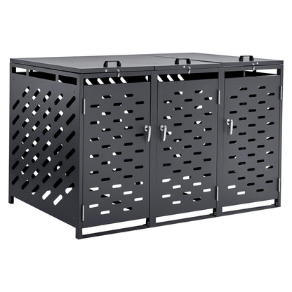 Trash can storage trash can storage shed 3 x 52.79 gal with chain lid
