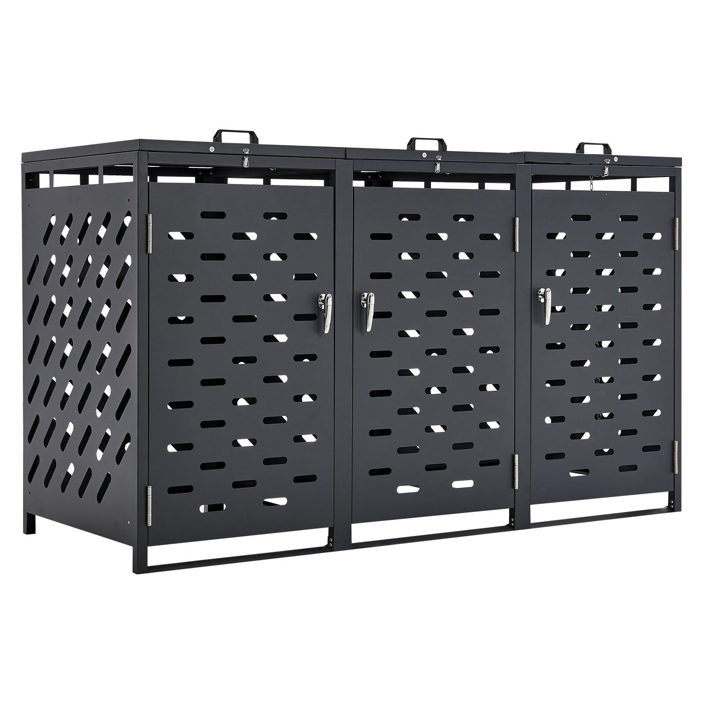 Trash can storage trash can storage shed 3 x 52.79 gal with chain lid