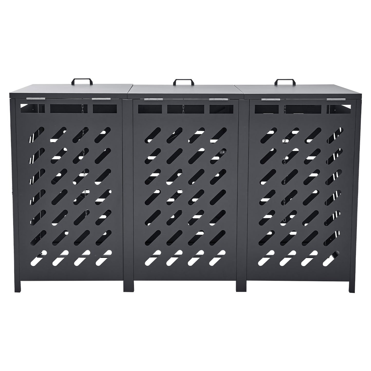 Trash can storage trash can storage shed 3 x 52.79 gal with chain lid