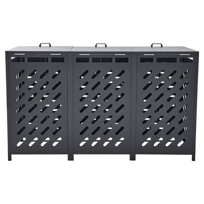 Trash can storage trash can storage shed 3 x 52.79 gal with chain lid