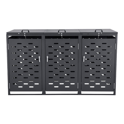 Trash can storage trash can storage shed 3 x 52.79 gal with chain lid