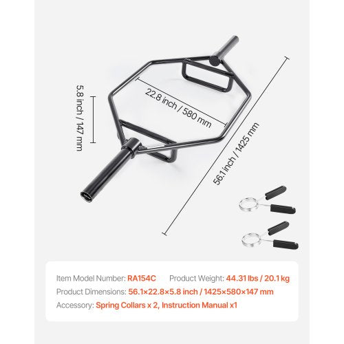 Trap Bar Hex Bar Skivstång Tyngdlyftning för Knäböj Shrug Marklyft 50 mm |  EU