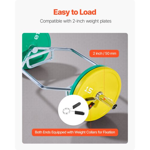 Trap Bar Hex Bar Skivstång Tyngdlyftning för Knäböj Shrug Marklyft 50 mm |  EU