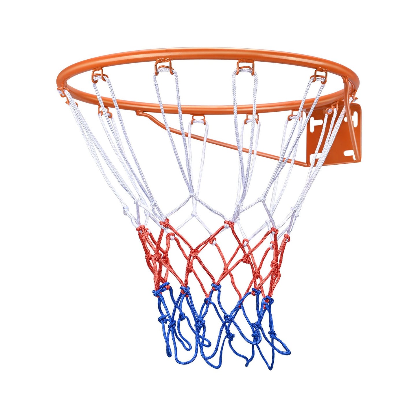 Basketball Rim, Wall Door Mounted Basketball Hoop, Heavy Duty Q235 Basket Flex Rim Goal Replacement with Net, Standard 18" Hanging Basketball Hoop for Both Indoor and Outdoor for Kids Adults