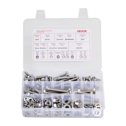 246 pieces mixed steel bolts and nuts for furniture