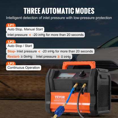 Refrigerant Recovery Machine 1 HP Dual Cylinder Brushless Portable AC