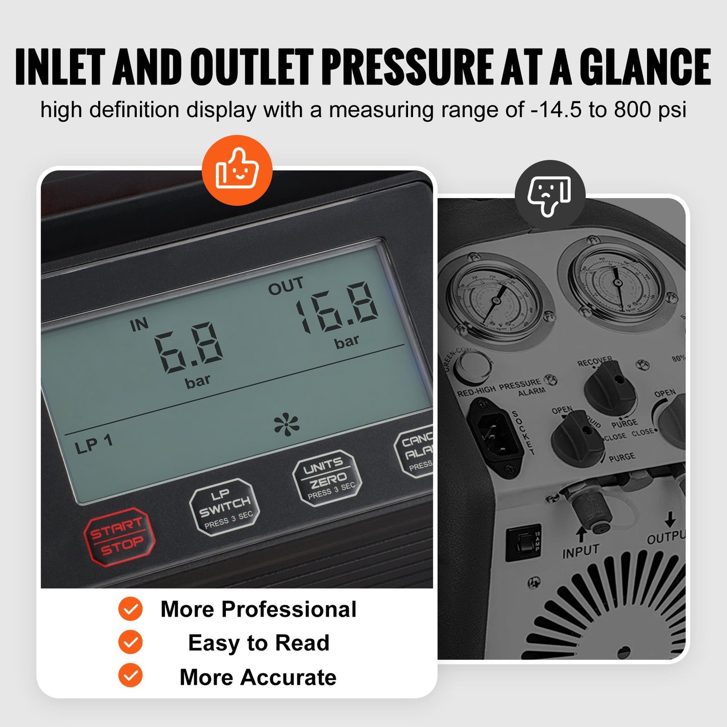 Refrigerant Recovery Machine 1 HP Dual Cylinder Brushless Portable AC