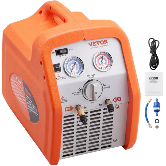 Portable 3/4 HP Refrigerant Refrigerant Machine - AC Recovery Machine with High Pressure Protection 220-240V 60Hz Recovery Machine HVAC for Vapor Liquid Refrigerant, Car Air Conditioning